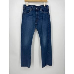 Levi Strauss Men's 501 Dark Wash Straight Leg Denim Blue Jeans 32